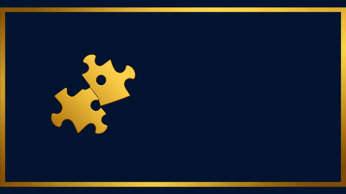 Gouden puzzelstukken die samenkomen tot één geconsolideerde campagnestructuur