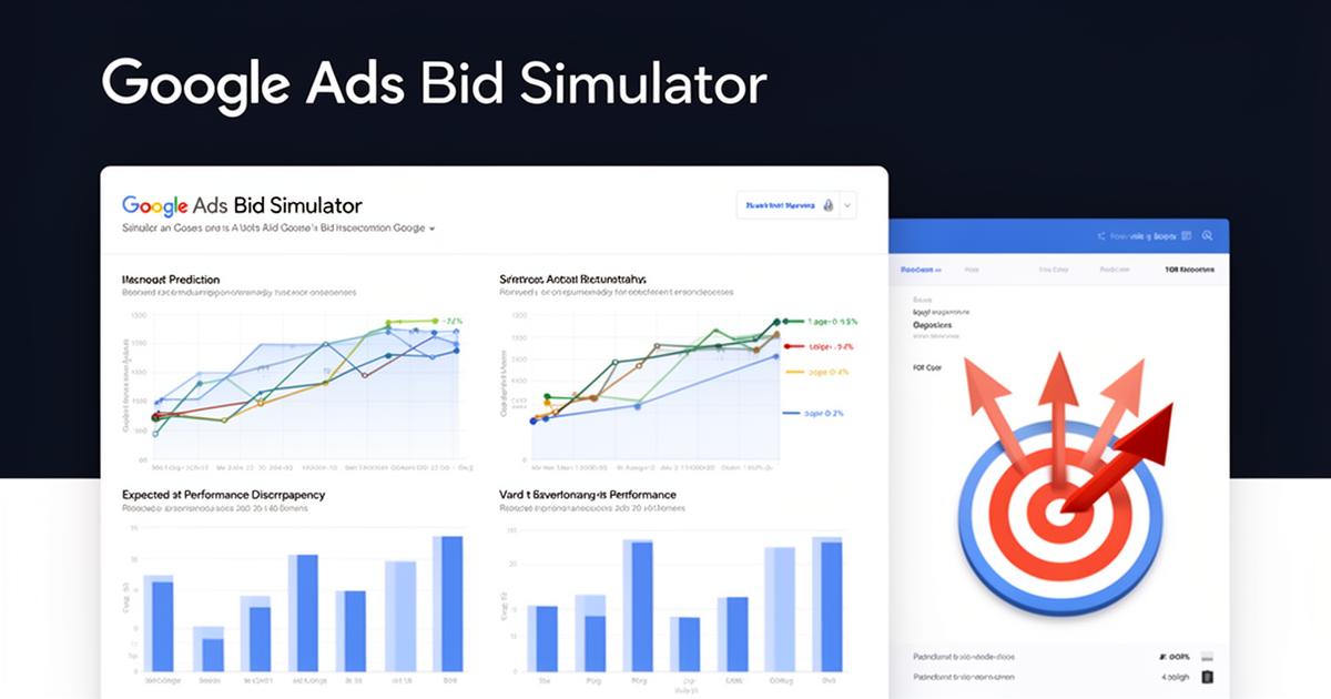 Google Ads bid simulator dashboard met verwachte versus werkelijke prestaties