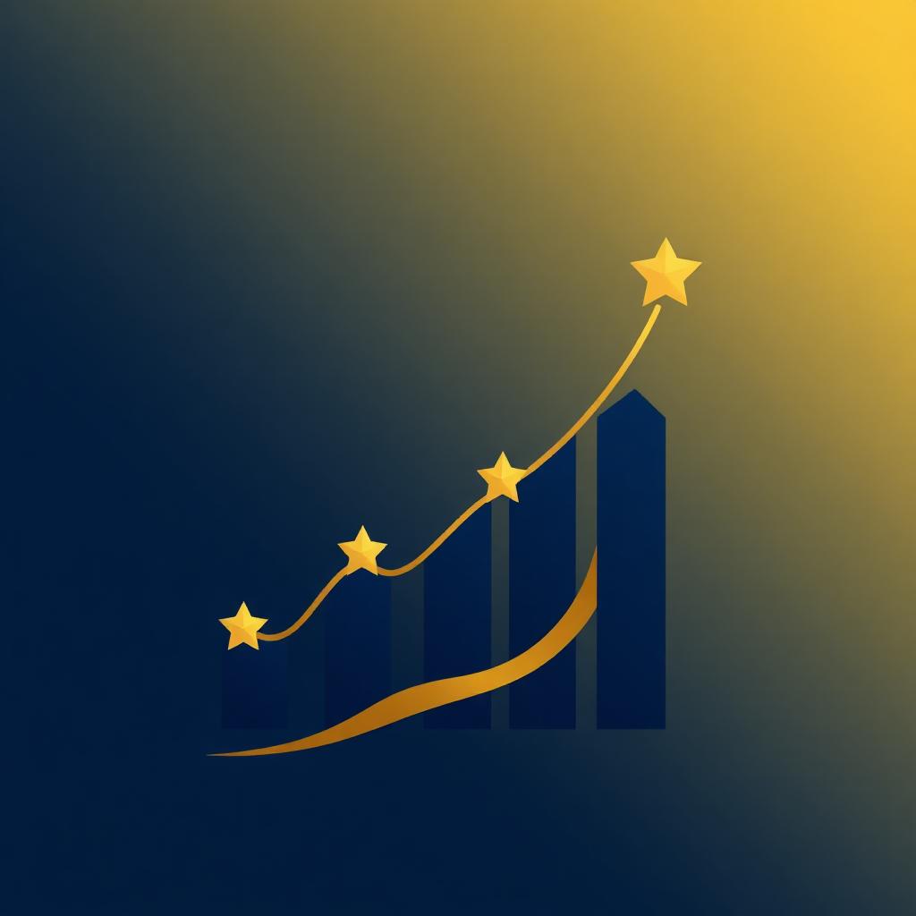 Stijgende grafiek met sterren als symbool voor review-optimalisatie