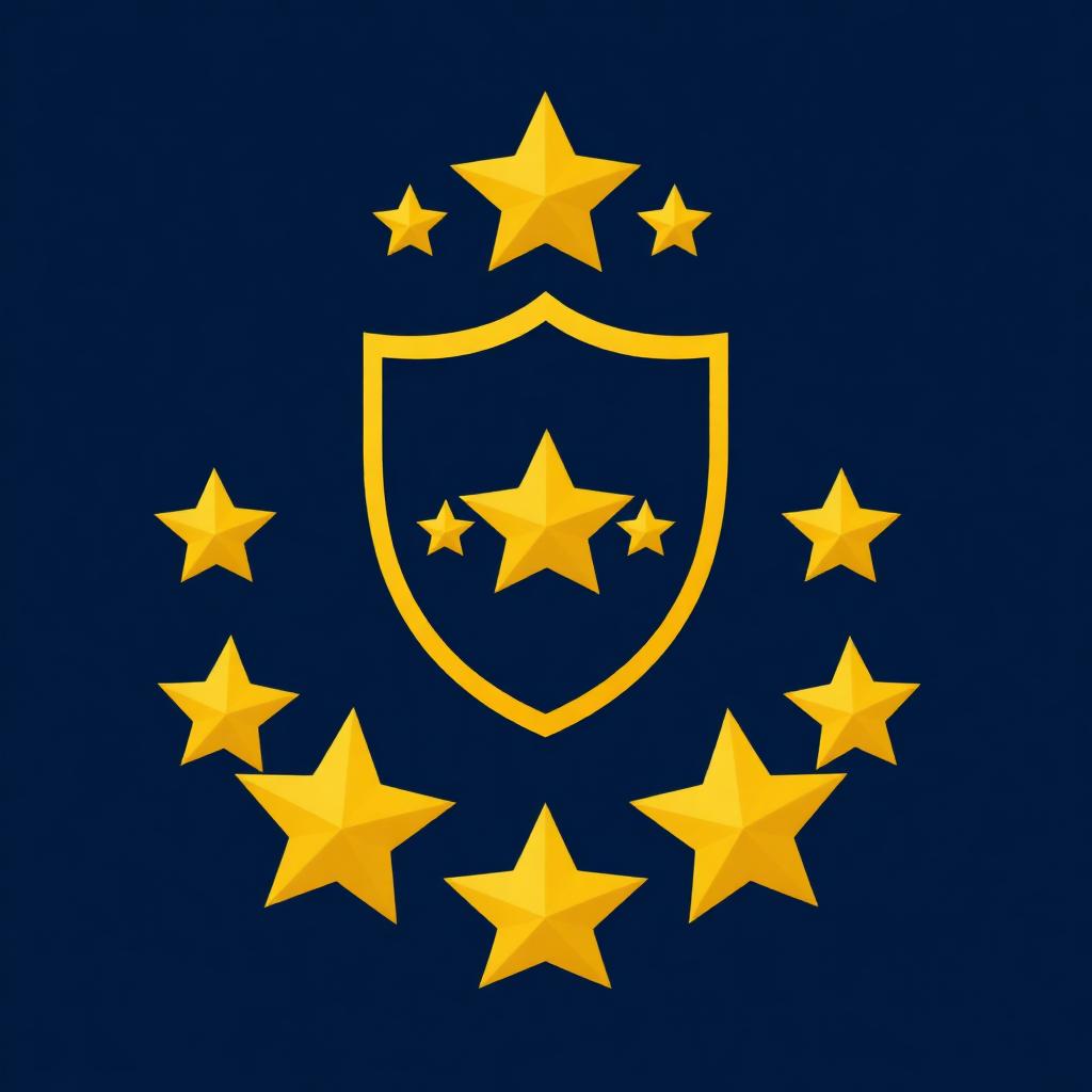 Gouden sterren en schild als symbool voor vertrouwen via Google Klantenreviews