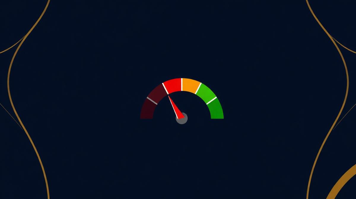 Quality Score meter die verbetering toont van rood naar groen met prestatie-dashboard