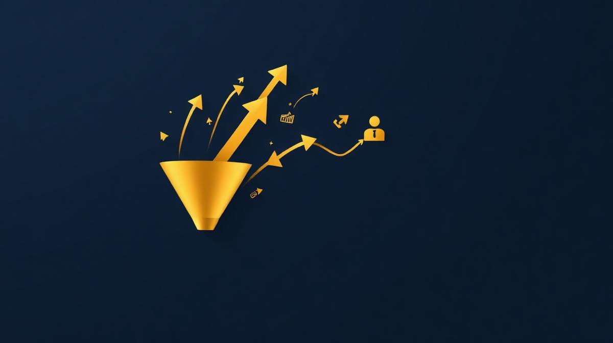 Conversie tracking analytics dashboard met trechters van klikken naar klanten