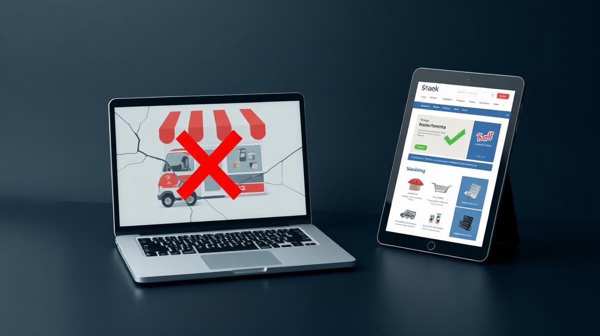 Vergelijking tussen een afgekeurde en goedgekeurde webshop voor Google Shopping